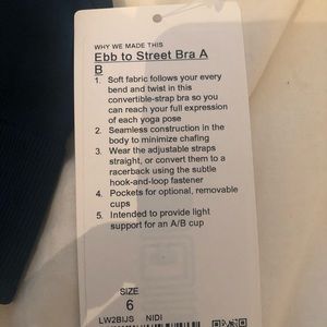 lululemon athletica Intimates & Sleepwear - Lululemon ebb to street bra, night diver lululemon athletica Intimates & Sleepwear - Lululemon ebb to street bra, night diver